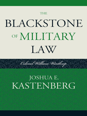 cover image of The Blackstone of Military Law